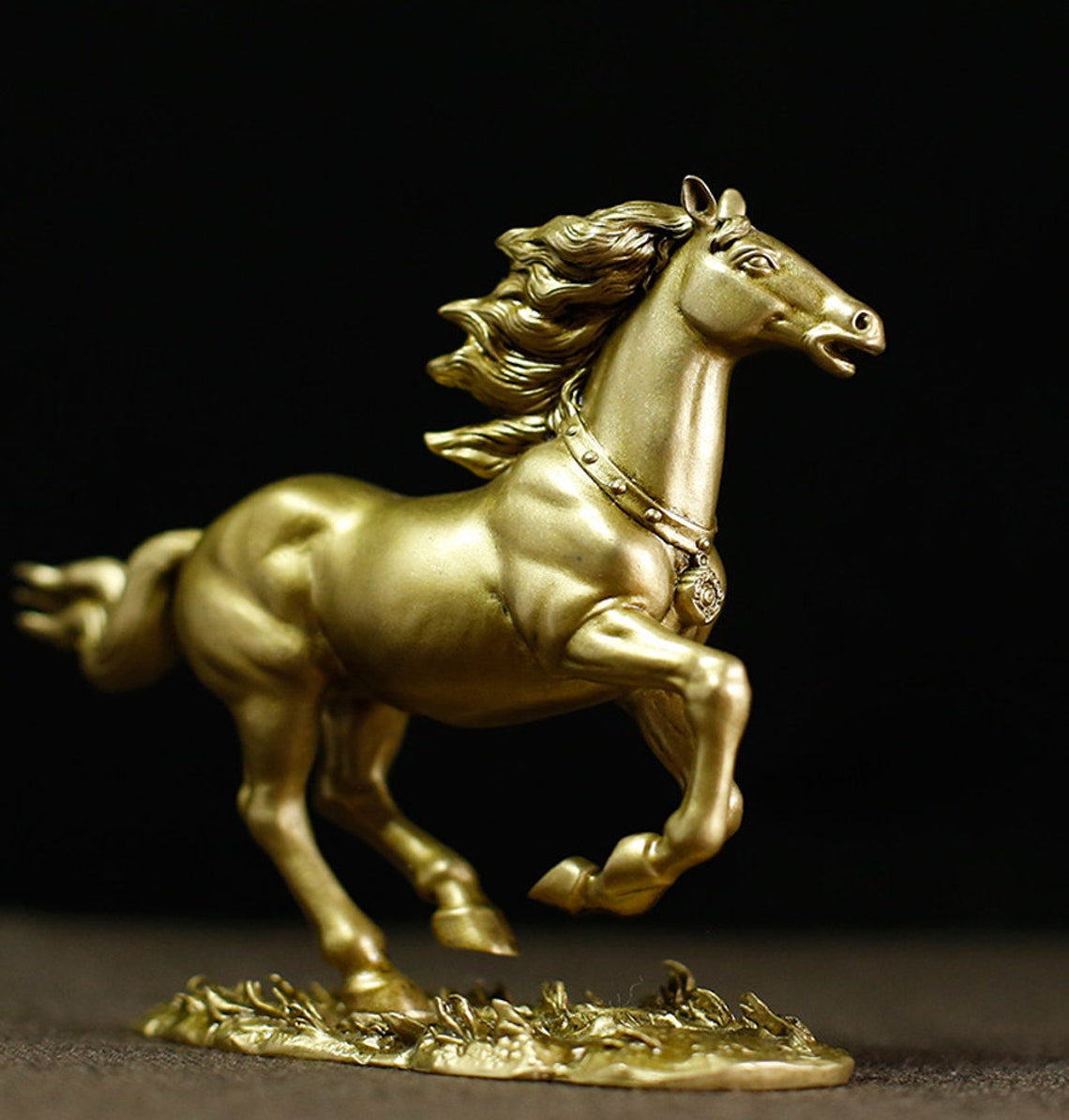 Fine Copper Cast Running Horse Statue Solid Brass Lost Wax Etsy