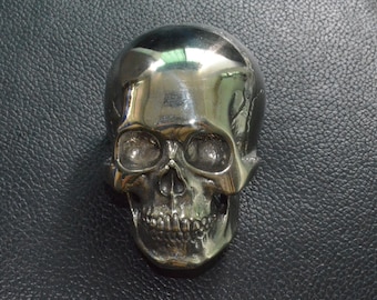 Copper Human Skull Mens Belt Buckle 