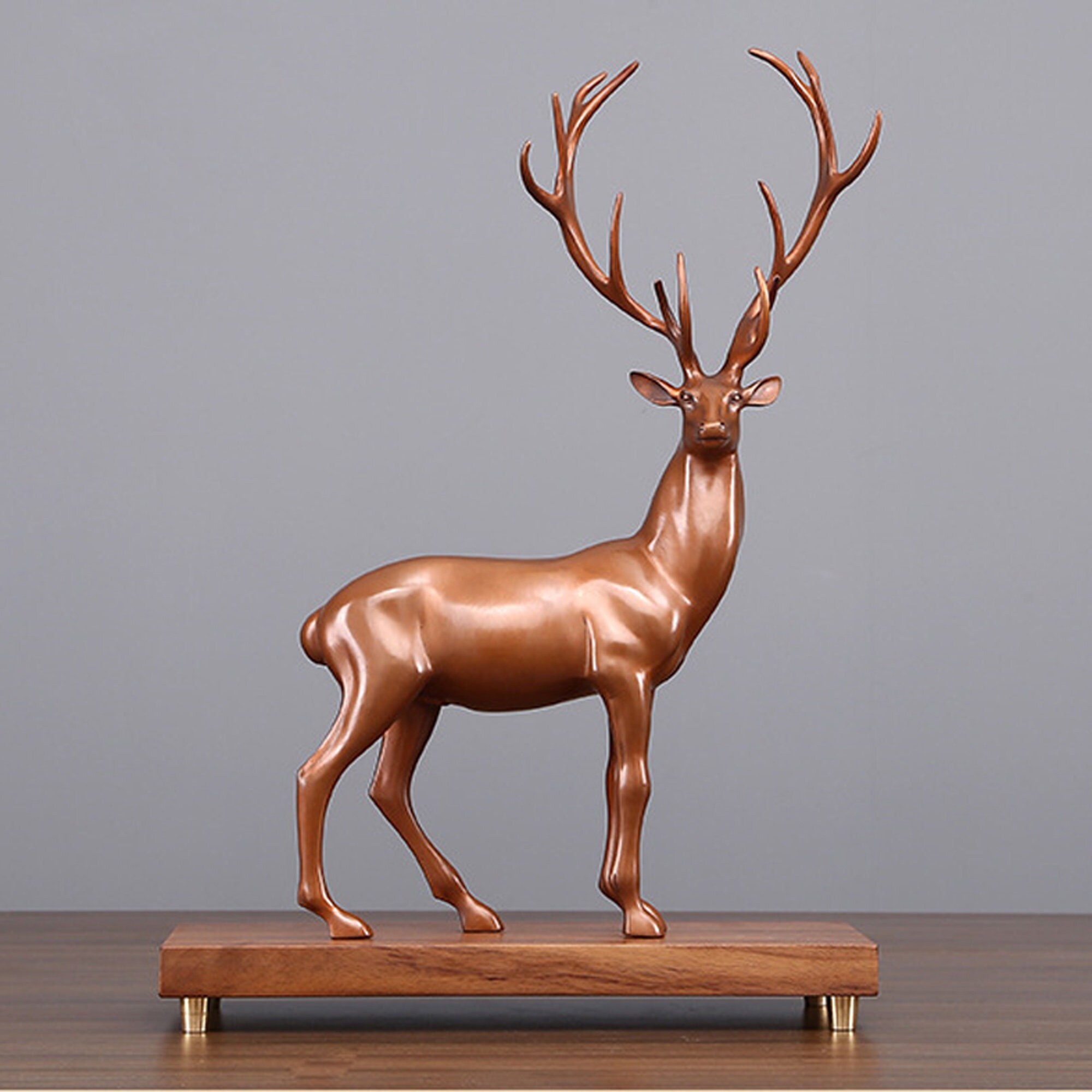 Lifelike Bronze Sika Deer Statue Copper Casting Elk Statue Etsy