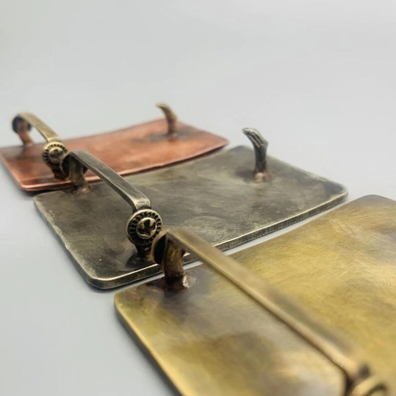 Handmade Copper Casting Belt Buckle Square Brass Belt Etsy