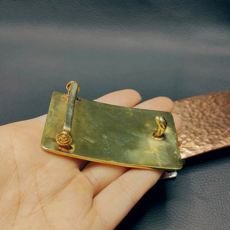 Handmade Copper Casting Belt Buckle Square Brass Belt Etsy