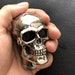 Solid White Copper Cast Skull Car Gear Shift Knob DIY modified parts, Hand polished copper-nickel alloy Punk Gothic Skull Crutches head Cane 