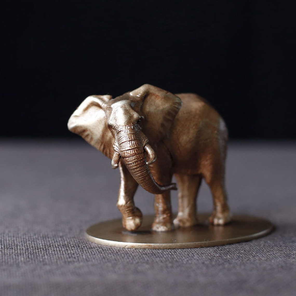 Solid Copper African Elephant Cute Statue Brass Lost Wax Etsy