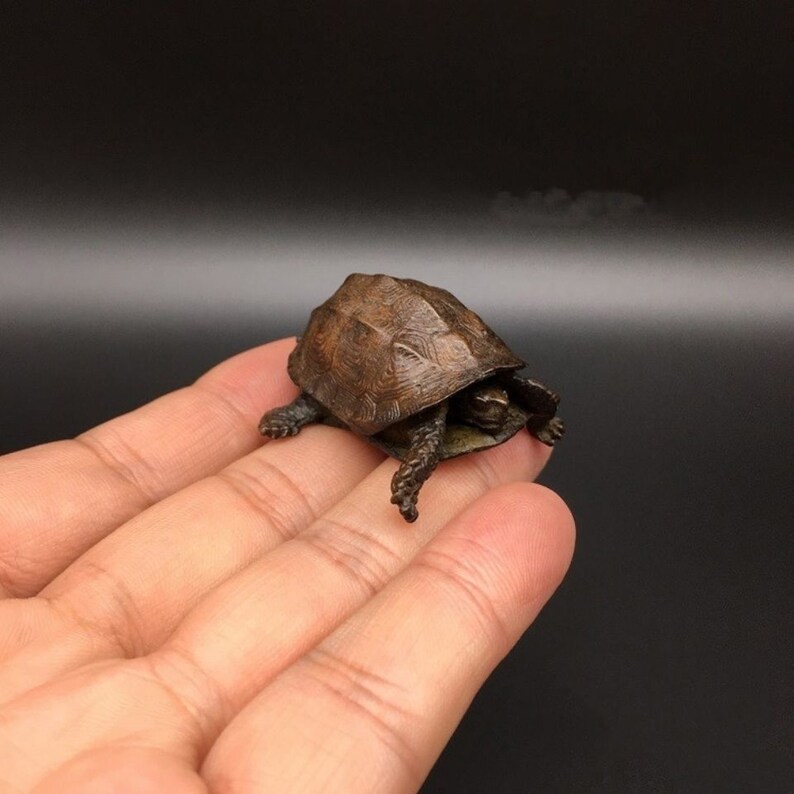 Lifelike Bronze Turtle Statue Solid Copper Casting Turtle Etsy