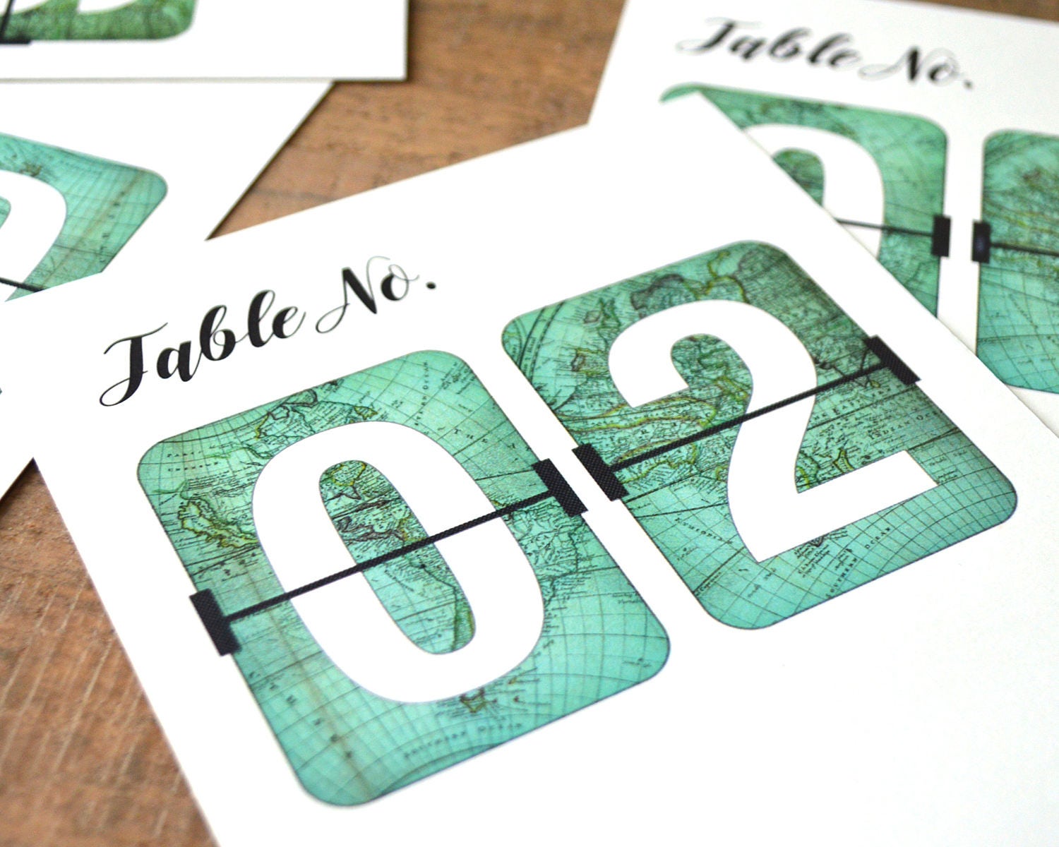 travel themed table numbers