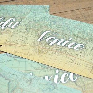 Travel Table Signs, Customized Printable Pdfs for up to 25 Table Names ...