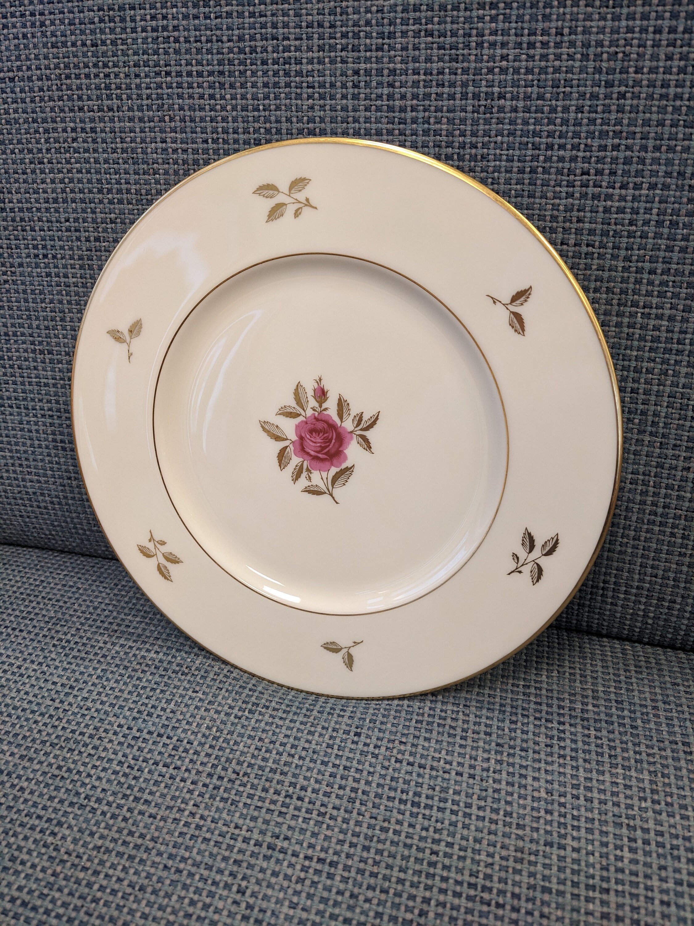 Rhodora Lenox Ivory W/ Rose and Gold Rim (P-471) -- Set of Five (5 ...