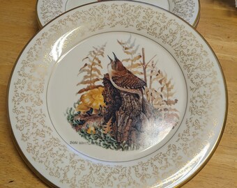 Gorham Fine China &quot;Nature Portraits of America&quot; by Don Whitlatch -- Set of Five (5) Birds -- MADE IN USA