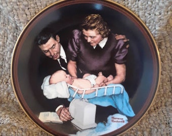Norman Rockwell Limited Edition &quot;Growing Strong&quot; 1989 8.5&quot; Decorative Numbered Plate (KNOWLES)