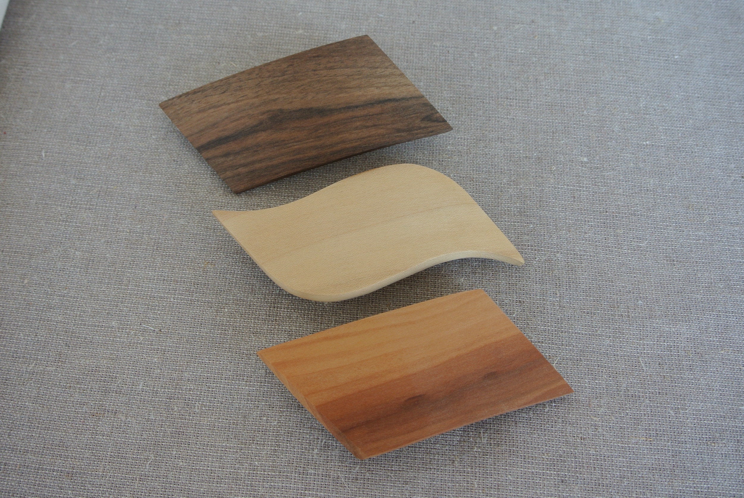 3 wood barrettes. Wooden barrettes. Hair accessories. Wooden Etsy