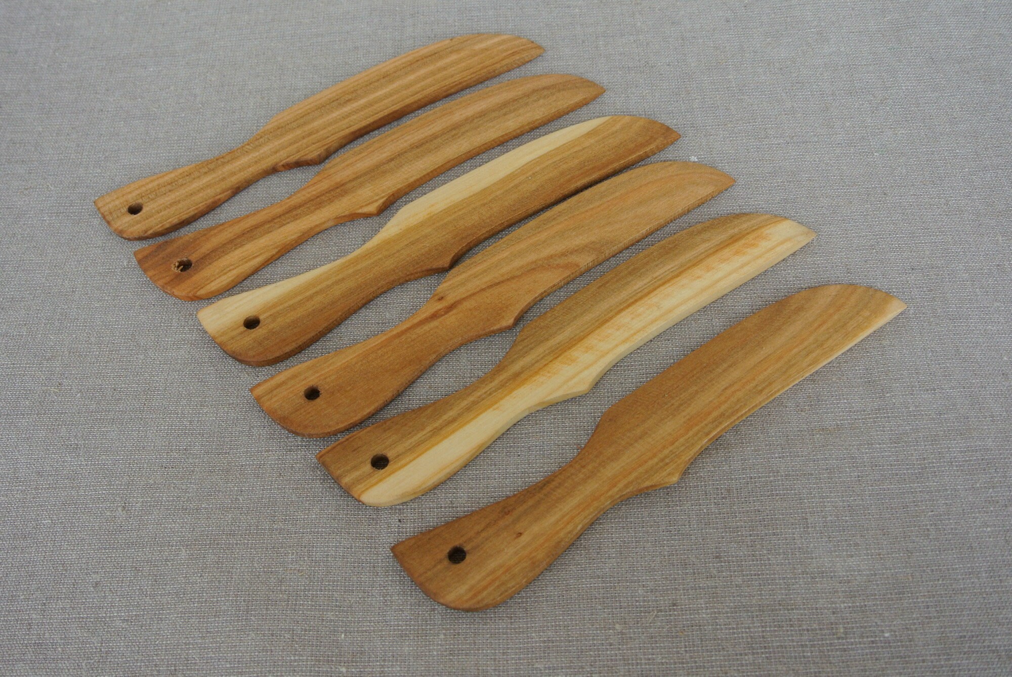 Set of 6 wood butter knives. Wooden knives for butter and soft Etsy