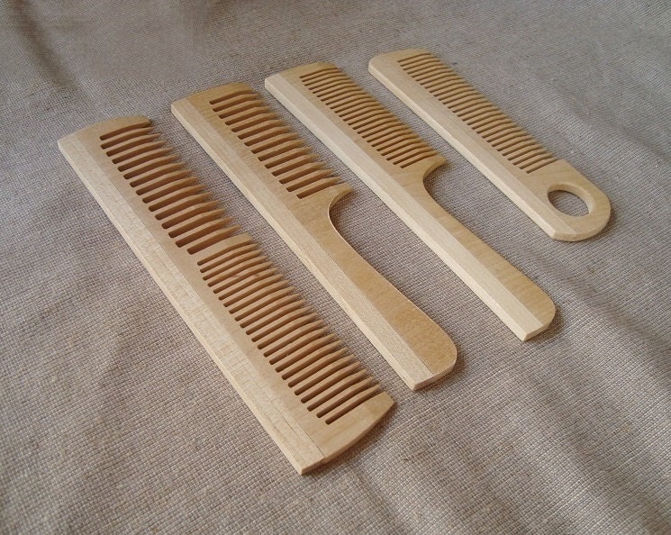 Set of 4 wood combs. Wood comb. Wooden combs. Wood combs. Etsy