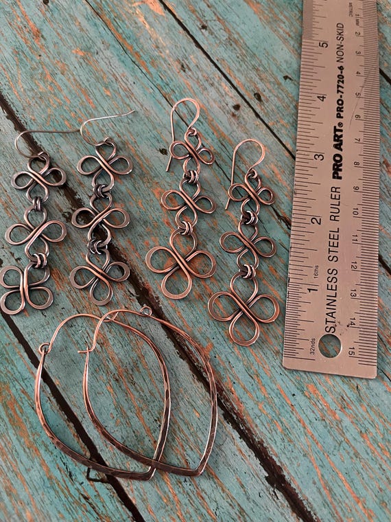 Three Tier Copper Wire Earrings