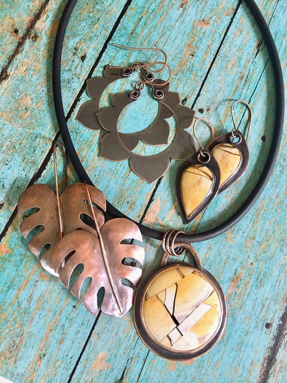 Brecciate Mookite Copper Set