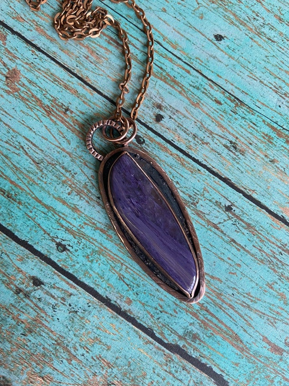 Rustic Purple Charoite Jade Copper Set