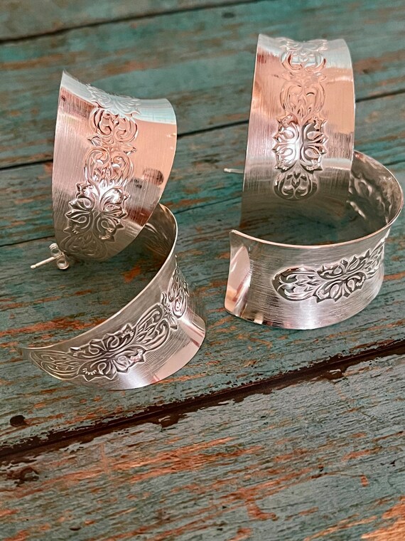 Sterling Silver Post Hoop Earrings