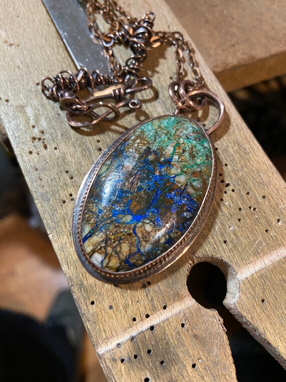 Azurite Malachite Copper Necklace