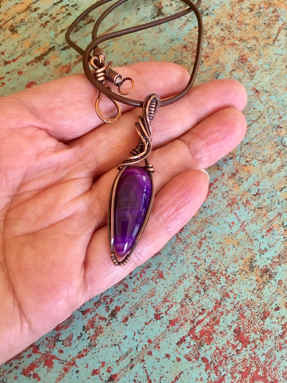 Purple Agate Pendant