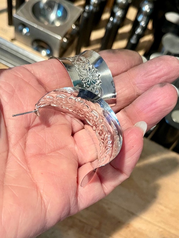 Sterling Silver Post Hoop Earrings
