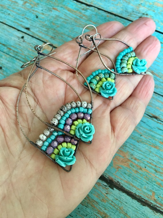 Large Lotus Petal Hoop Earrings