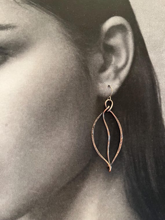 Lightweight Copper Fall Leaf Earrings