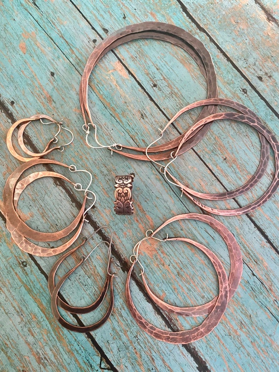 Open Copper Threader Hoops