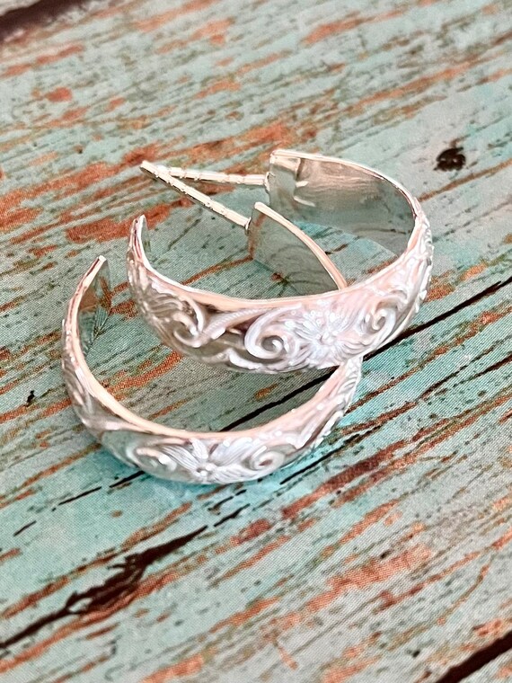 Sterling Silver Post Hoop Earrings