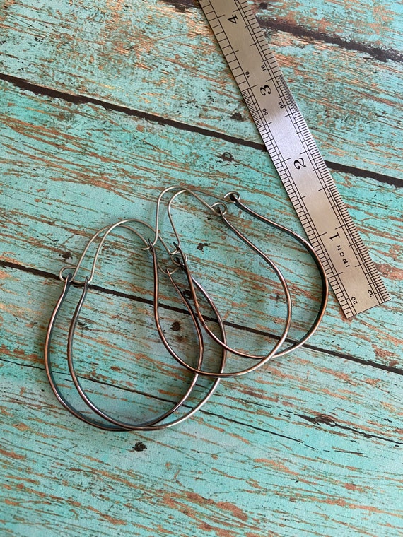 Stamped Oval Copper Stamped Hoops