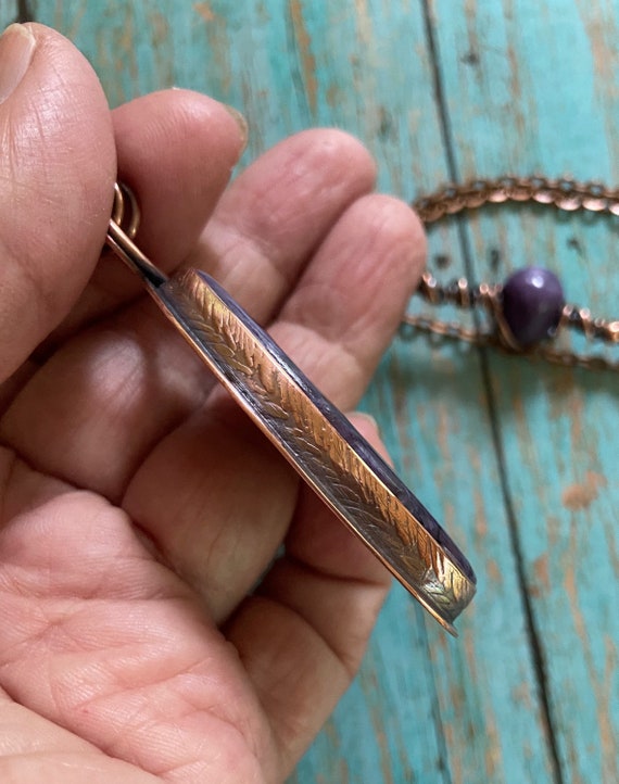 Purple Charoite Copper Pendant
