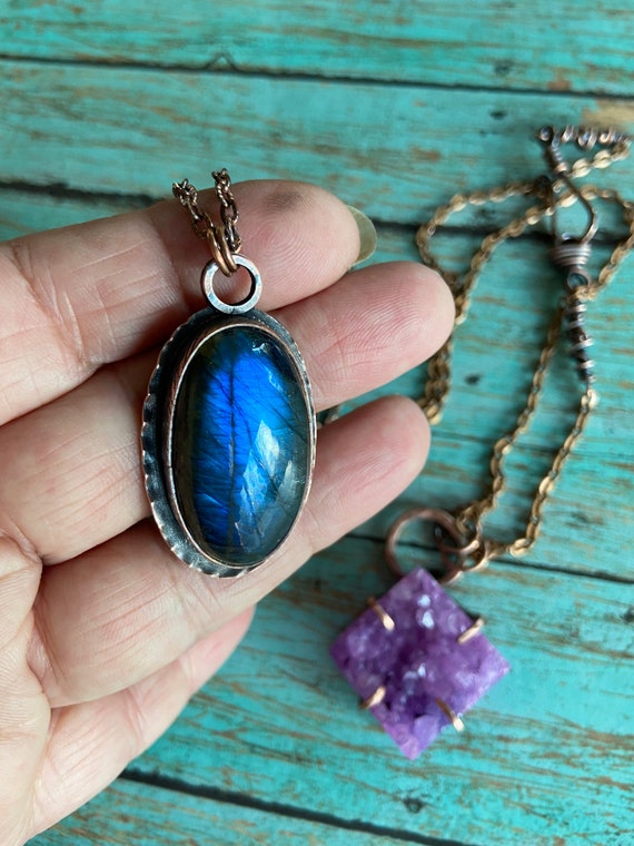 Purple Quartz Druzy Pendant