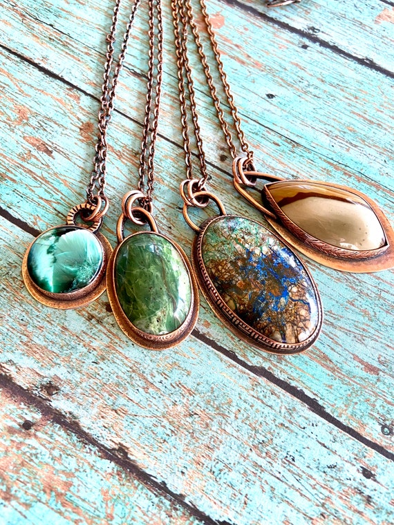 Azurite Malachite Copper Necklace