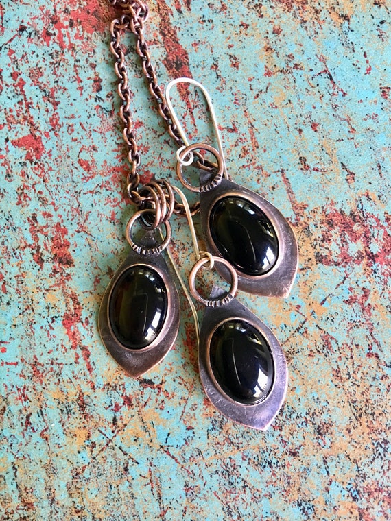 Black Agate Copper Set
