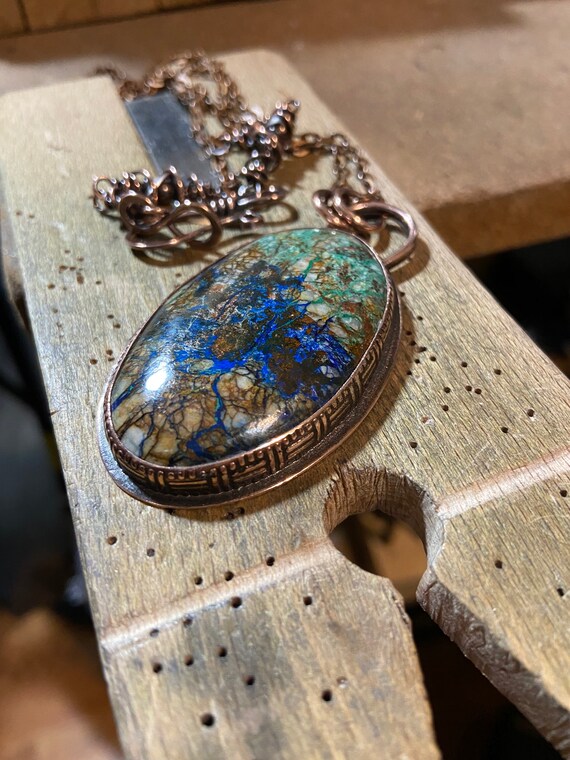 Azurite Malachite Copper Necklace