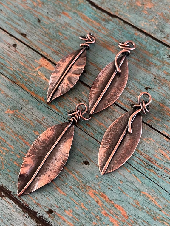 FoldFormed Copper Leaf Pendant
