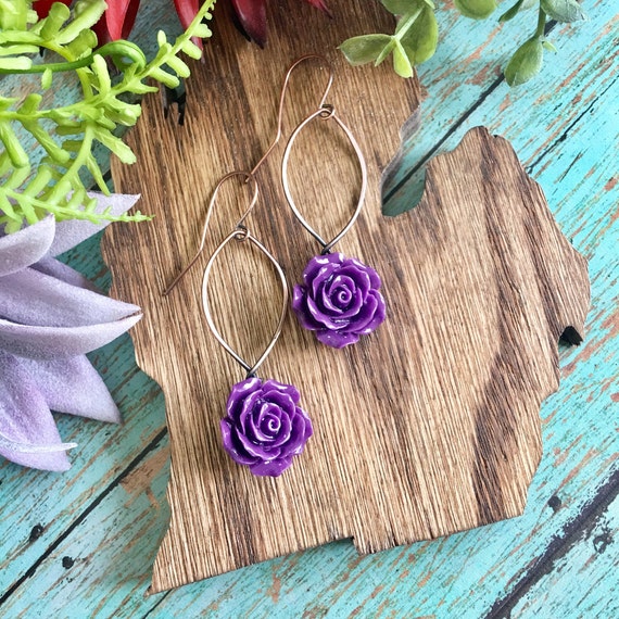 Purple Boho Earrings