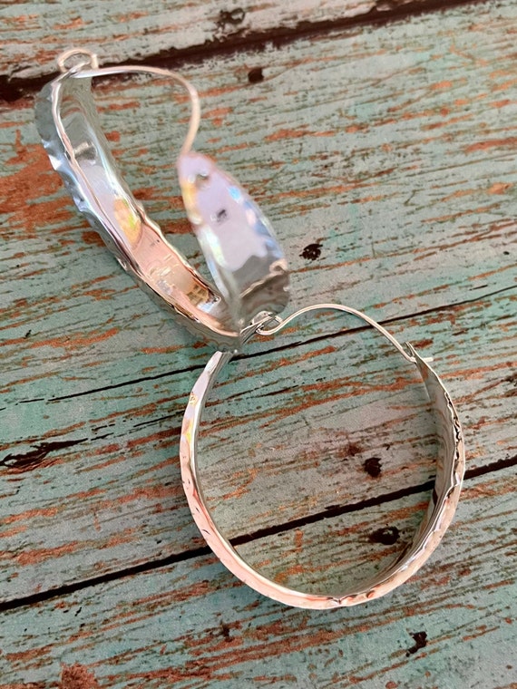 Lightweight Stering Silver Hoop Earrings