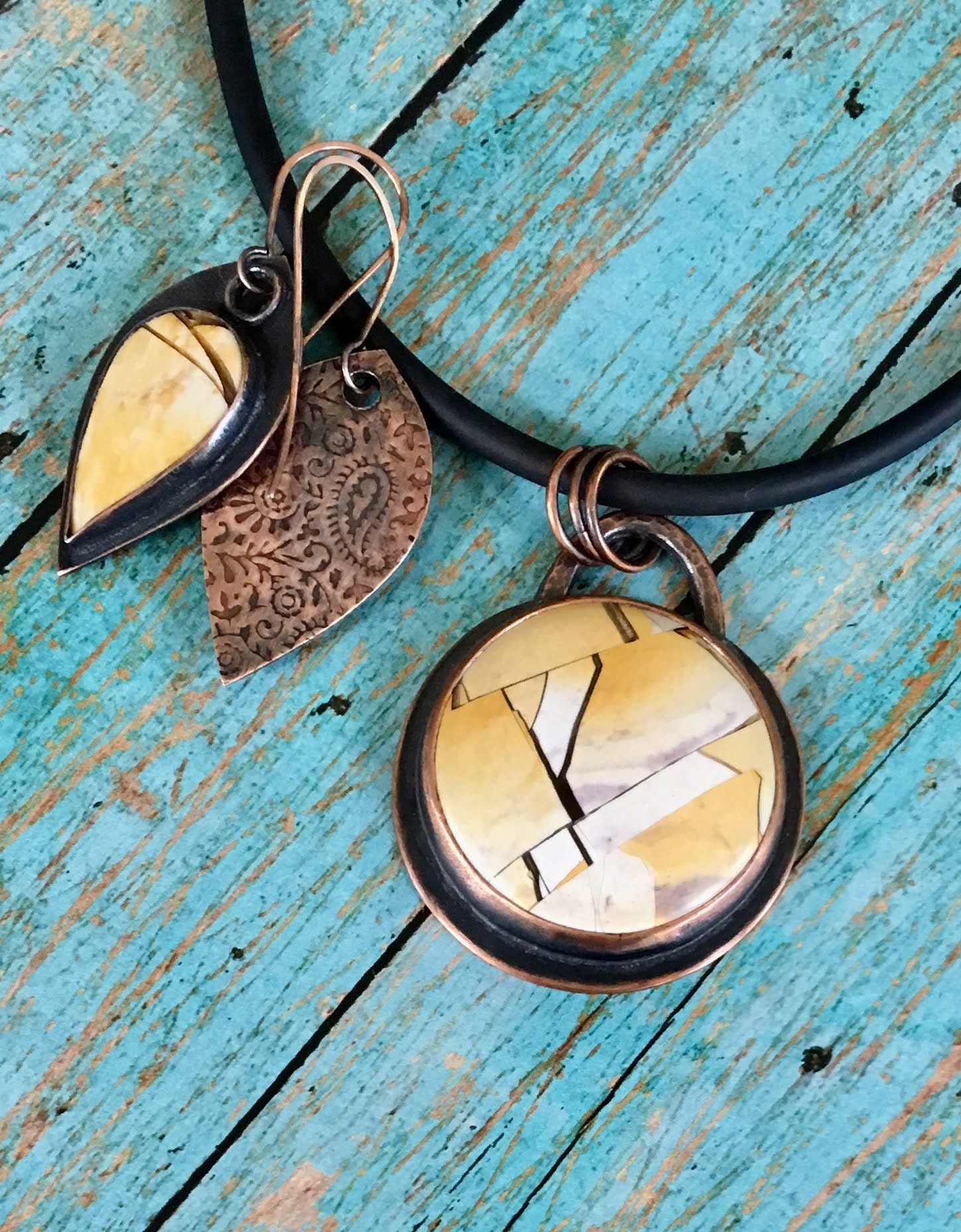 Brecciate Mookite Copper Set
