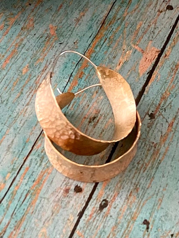 Saddle Brass Hoop Earrings