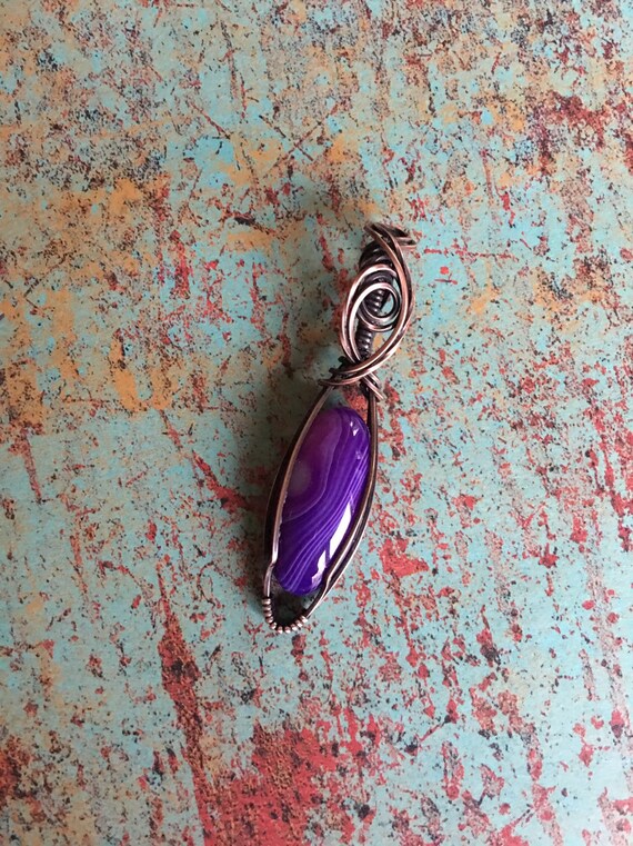 Purple Banded Agate Pendant