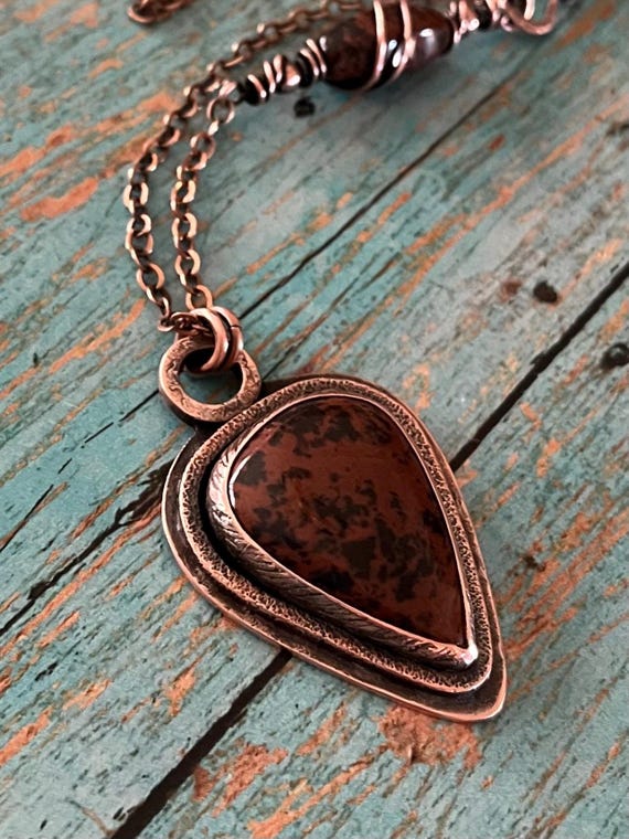 Mahogany Obsidian Copper Necklace