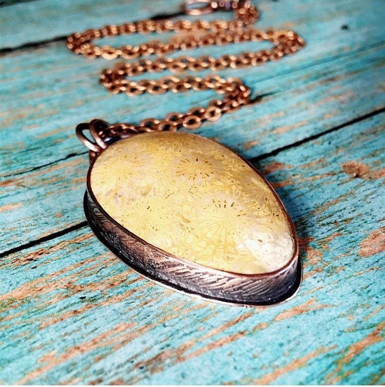 Fossil Coral Copper Necklace