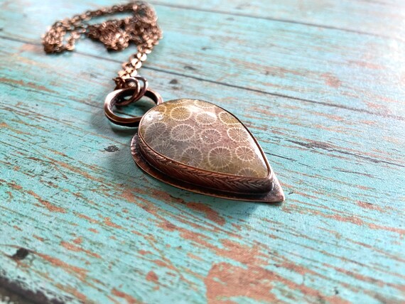 Fossil Coral Copper Necklace