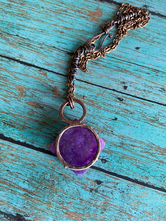Purple Quartz Druzy Pendant