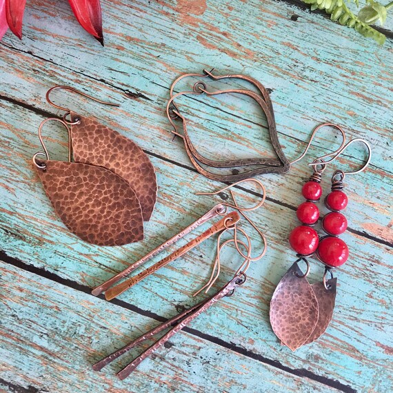 Twisted Copper Earrings