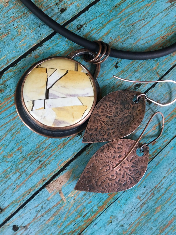 Brecciate Mookite Copper Set