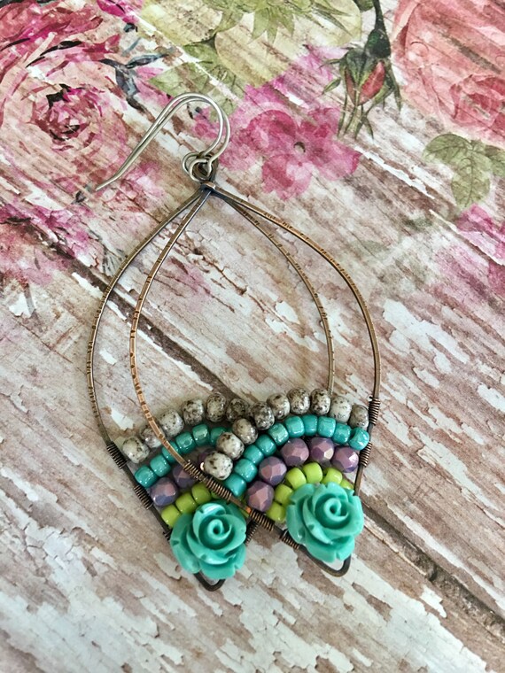 Large Lotus Petal Hoop Earrings