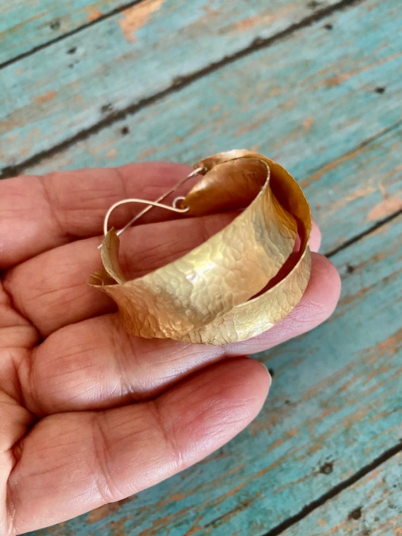 Saddle Brass Hoop Earrings