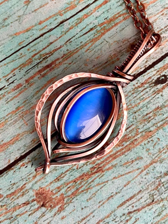 Light Blue Turquoise Copper Pendant