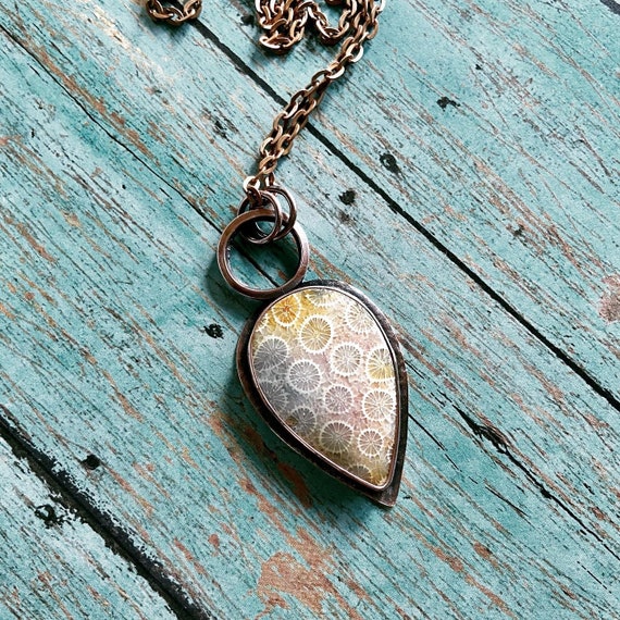 Fossil Coral Copper Necklace