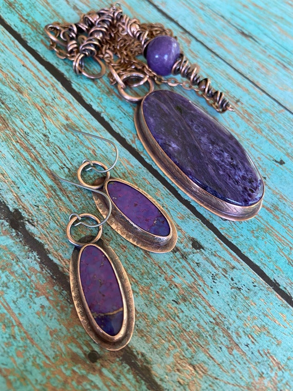 Purple Charoite Copper Pendant